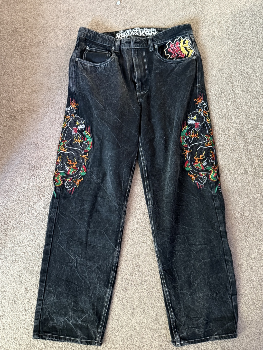Brand new embroidered jeans
