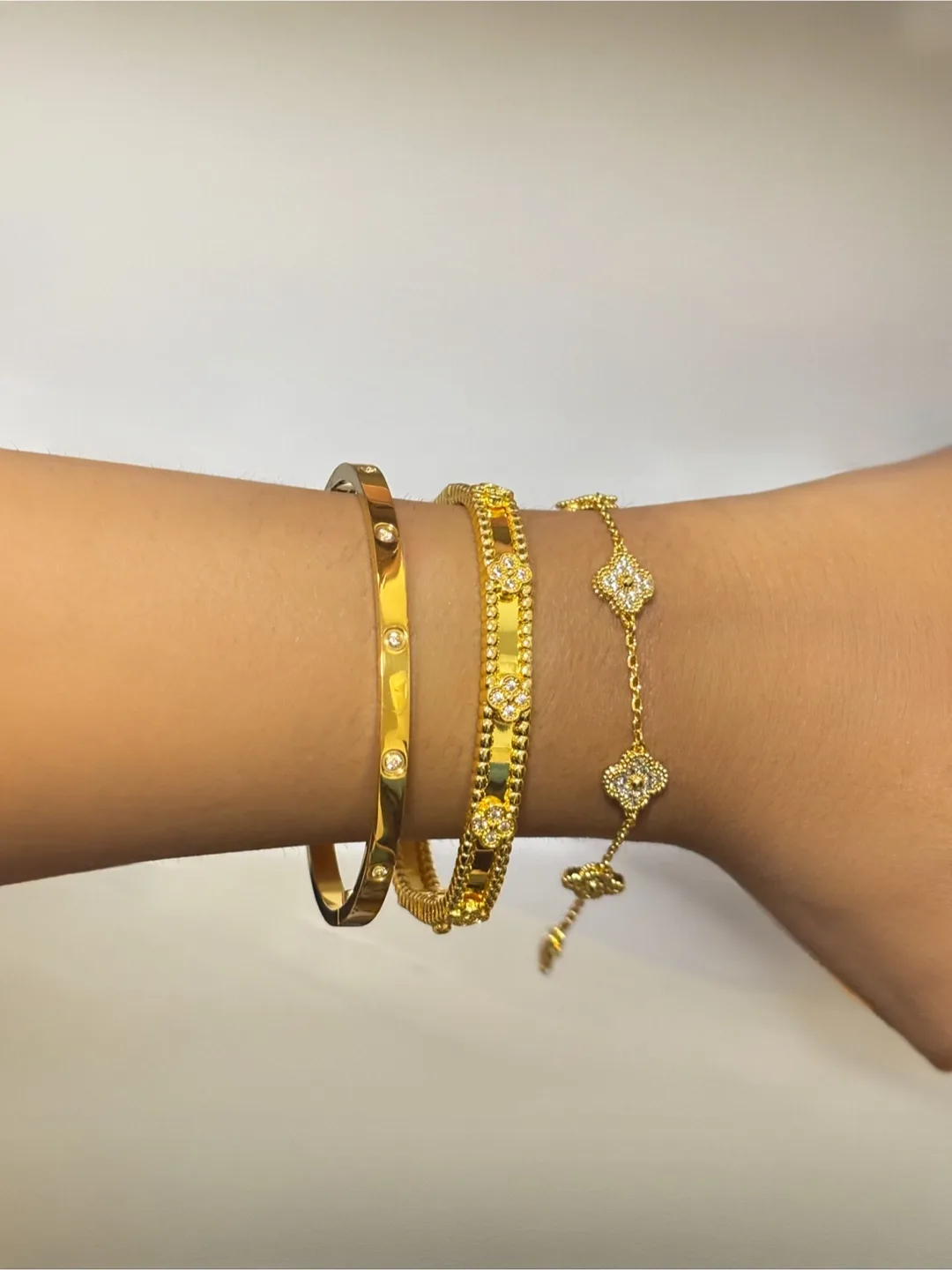 18K gold filled bracelet stack set thumbnail