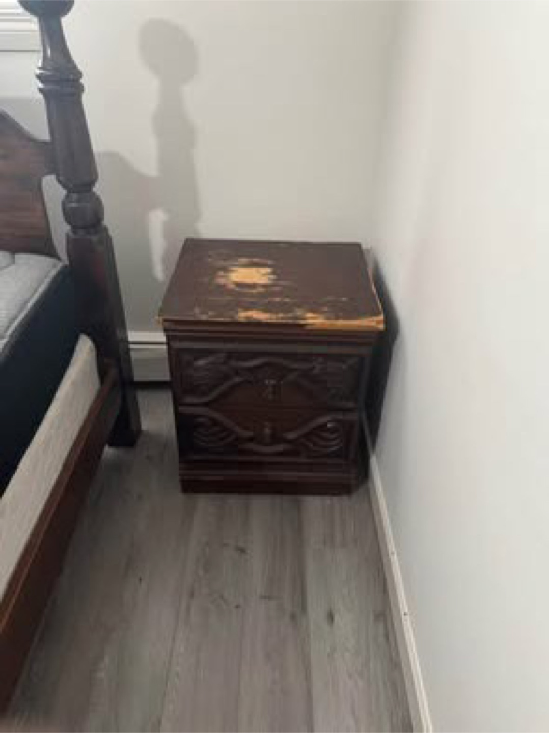 Vintage Wooden Bedroom Set - Chest of Drawers and Nightstand - photo 2