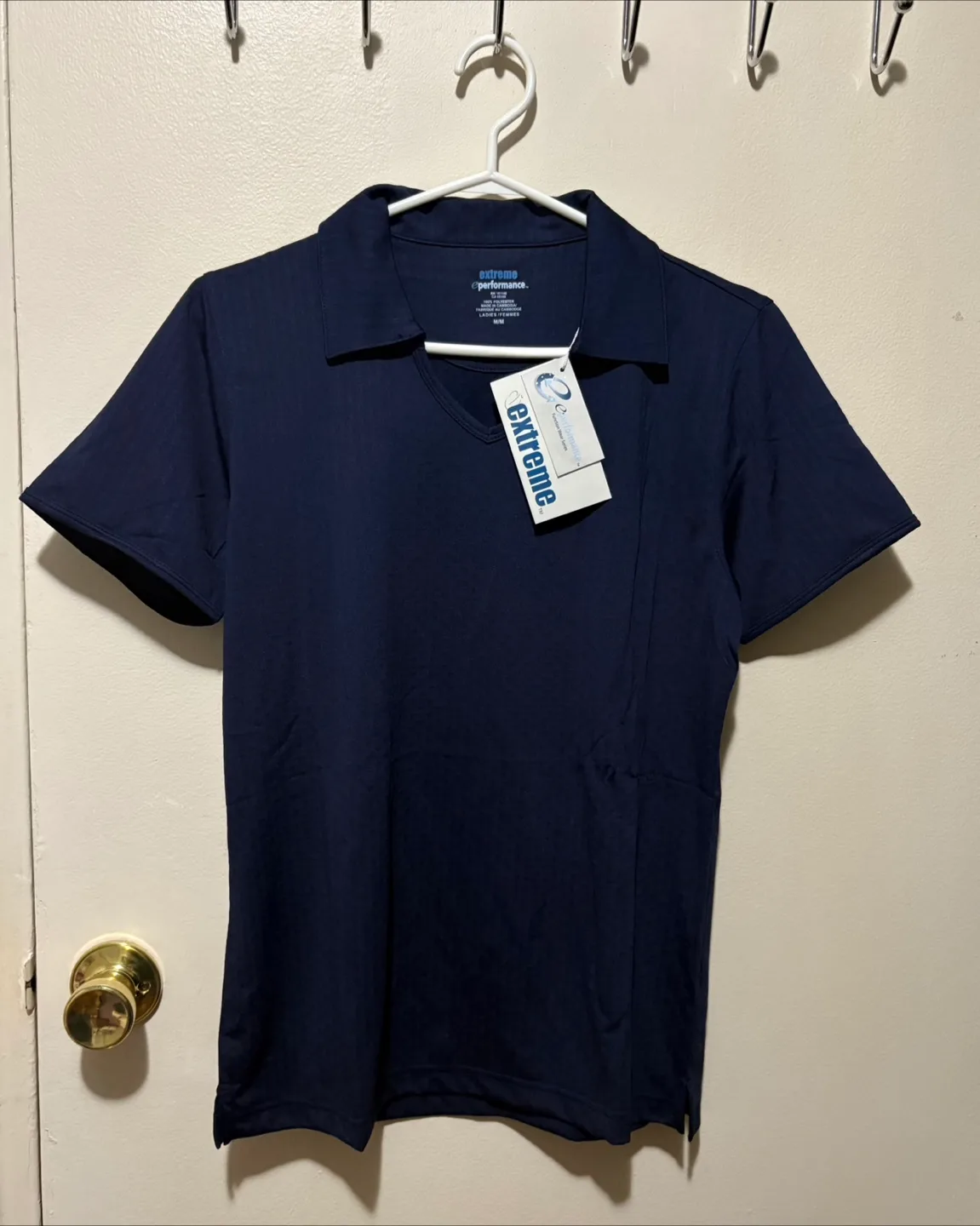 Extreme Performance Women's V-Neck Polo Shirt - Size M - Navy thumbnail
