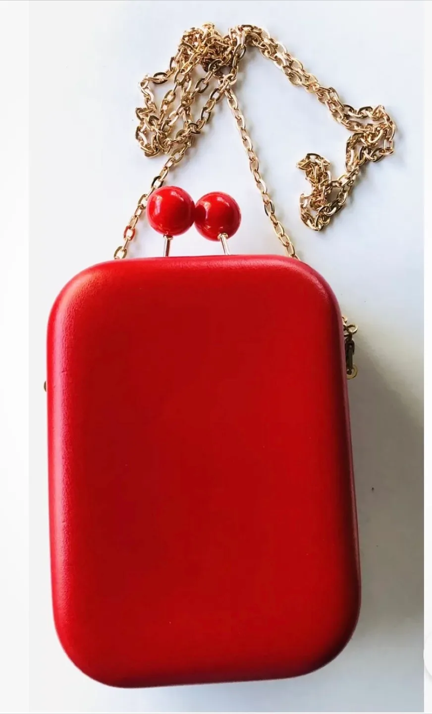 Elizabeth Arden Red Box Clutch with Gold Chain image indicator(3)