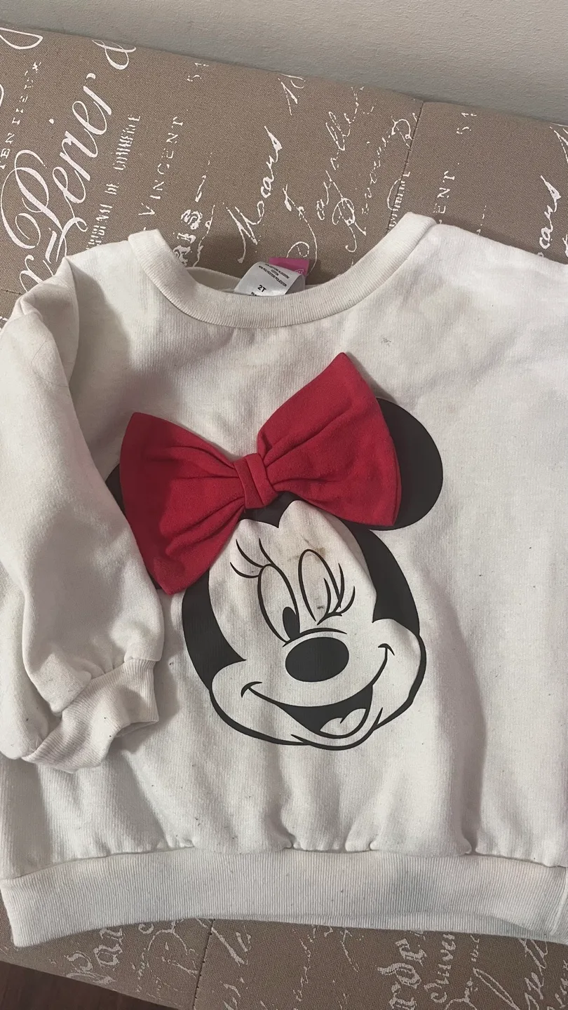 Adorable Minnie Mouse Sweatshirt and Eyelet Skirt Set thumbnail
