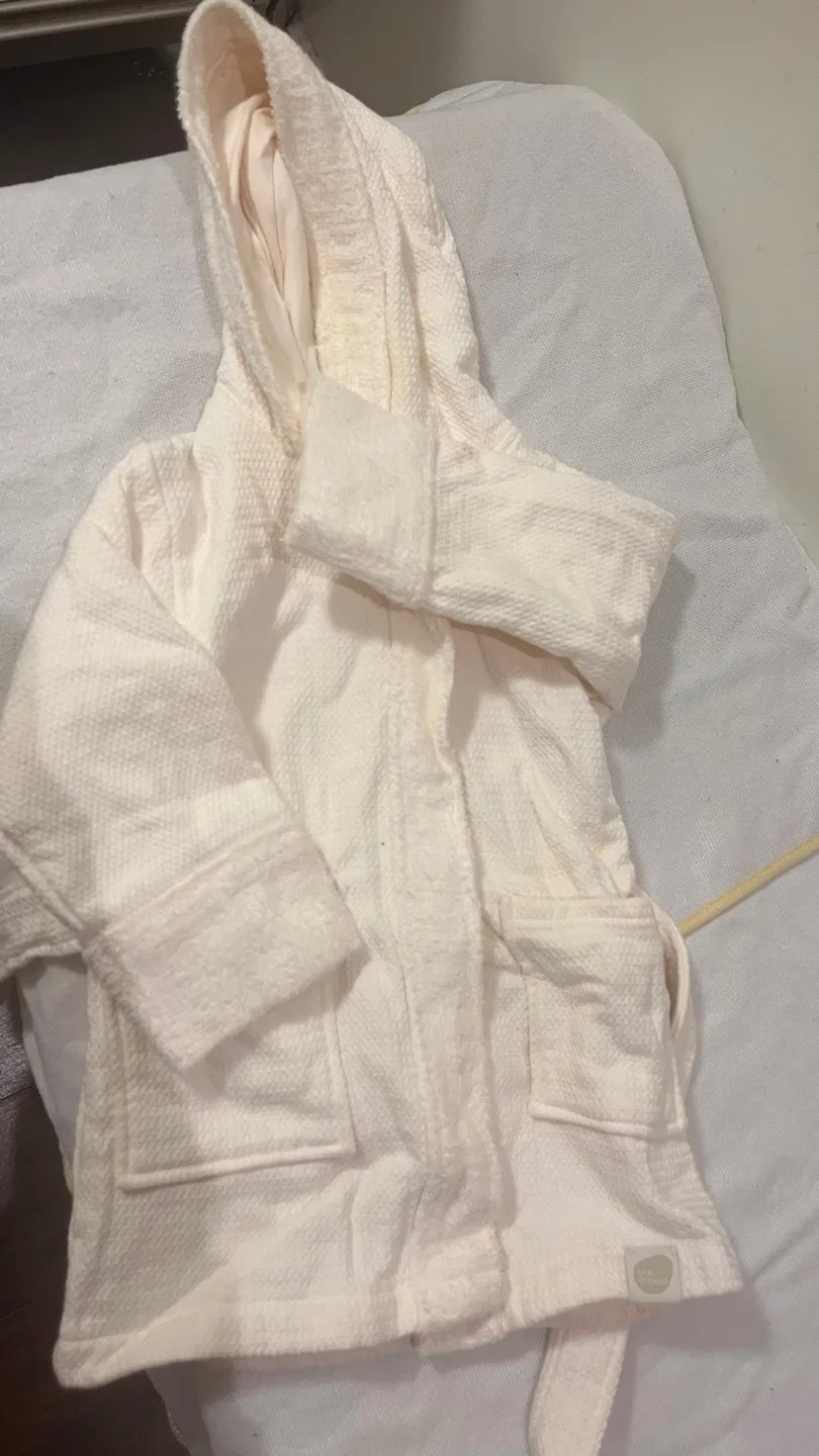 Baby Girl's Waffle Knit Hooded Bathrobe thumbnail