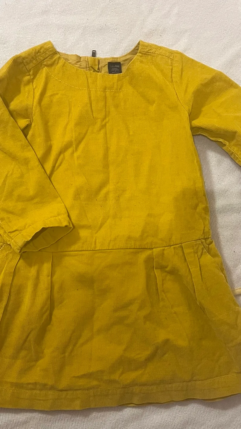 BabyGap Corduroy Dress, Mustard Yellow, Size 18 Months thumbnail