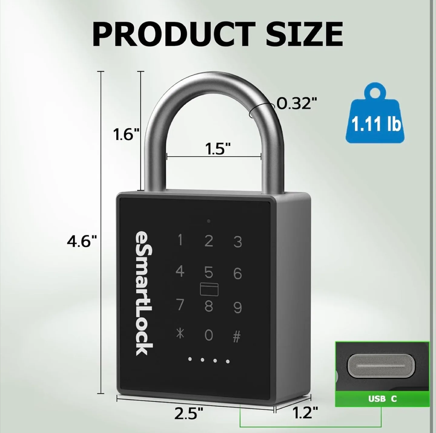 eSmartLock Smart Padlock with PIN Code image indicator(3)