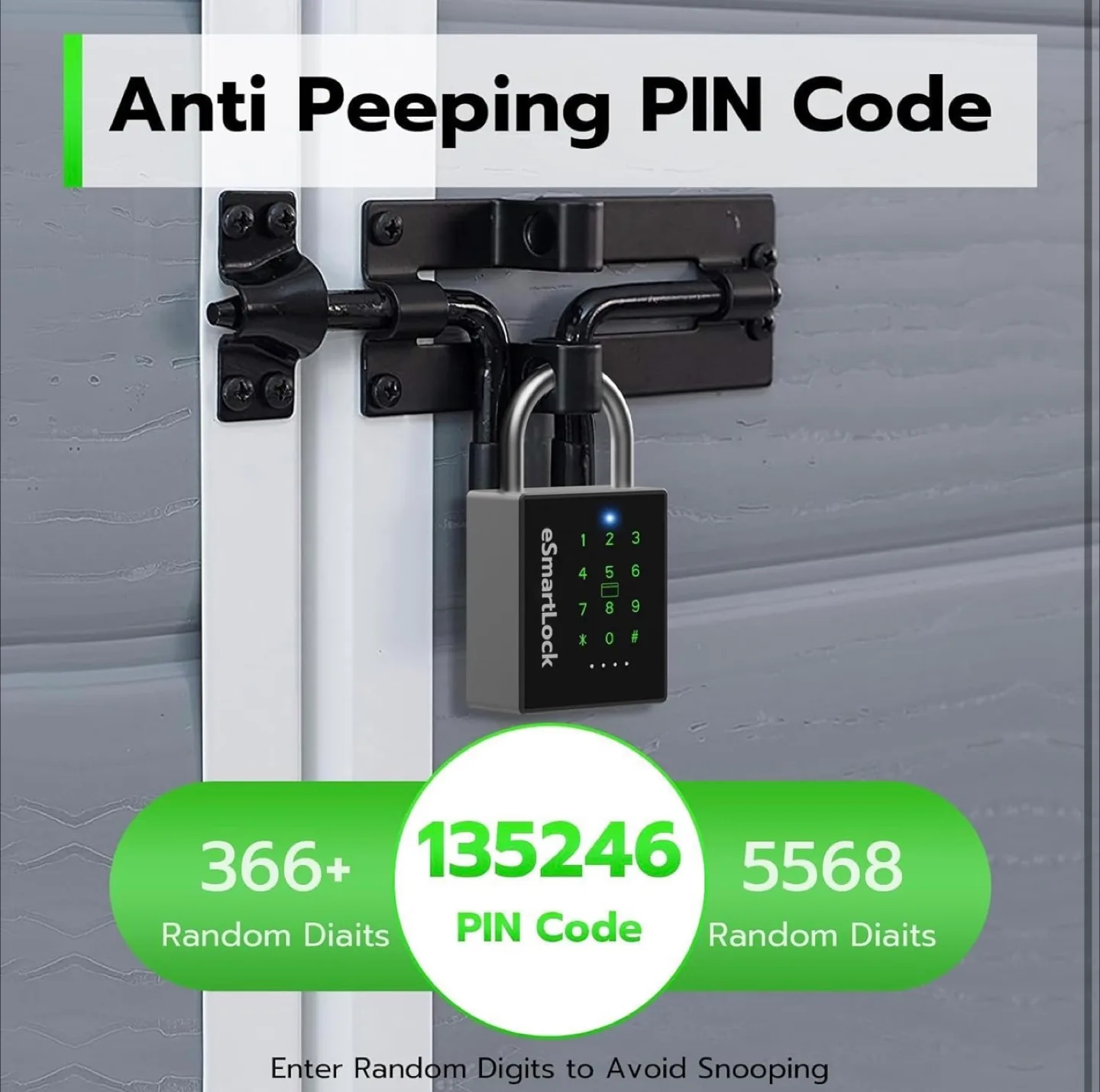 eSmartLock Smart Padlock with PIN Code image indicator(5)