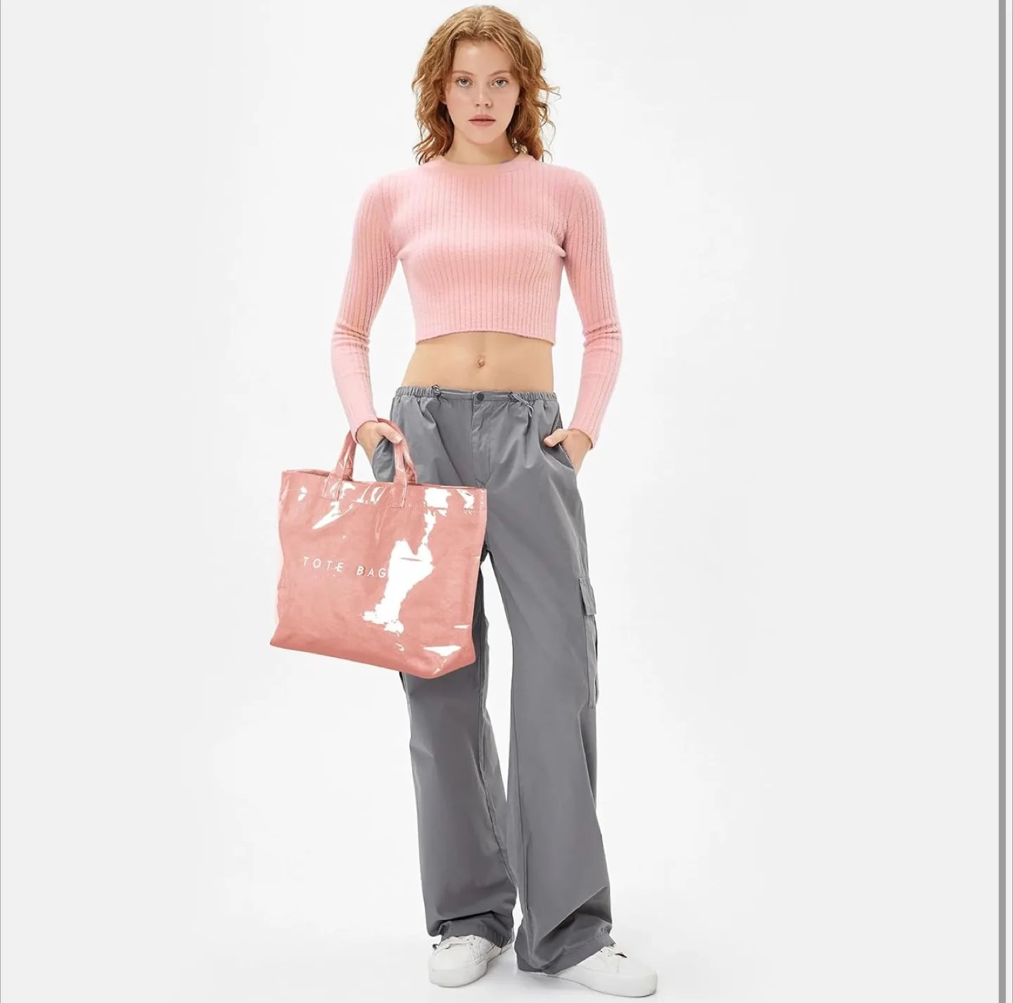 Pink Tote Bag with Internal Pocket image indicator(4)
