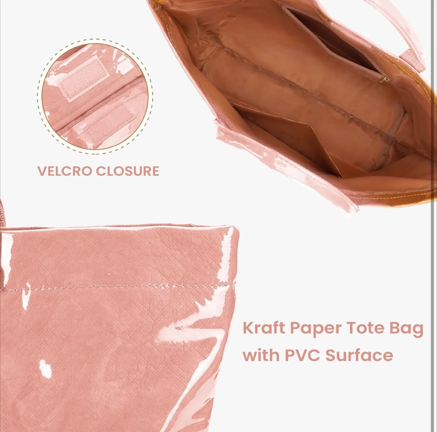 Pink Tote Bag with Internal Pocket image indicator(6)