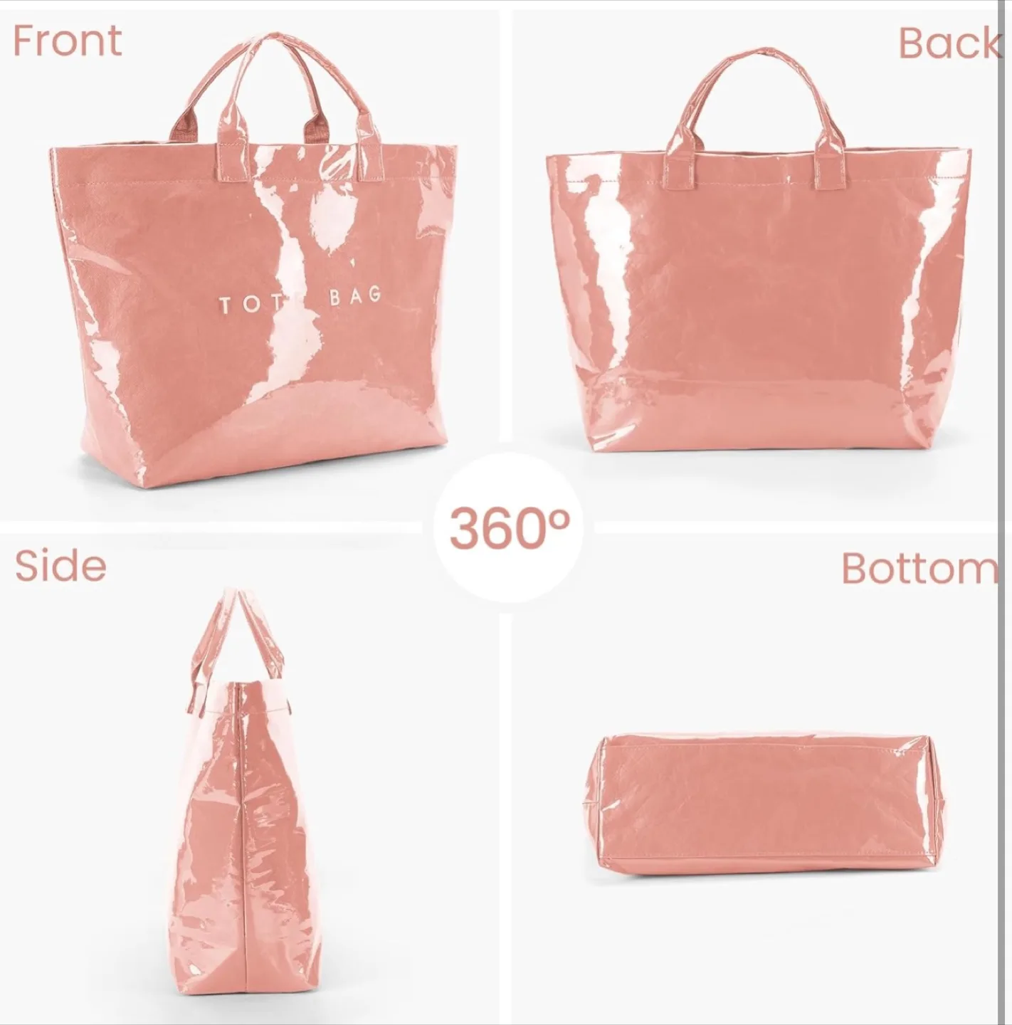Pink Tote Bag with Internal Pocket image indicator(8)