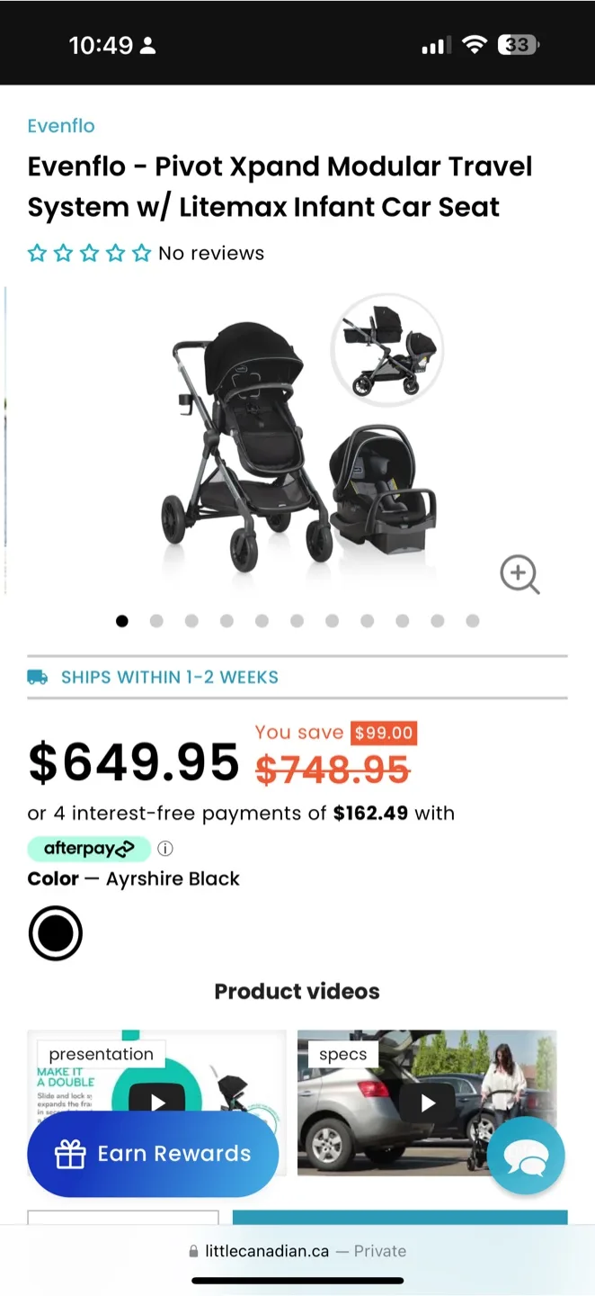 Evenflo Pivot Xpnd Modular travel stroller n system