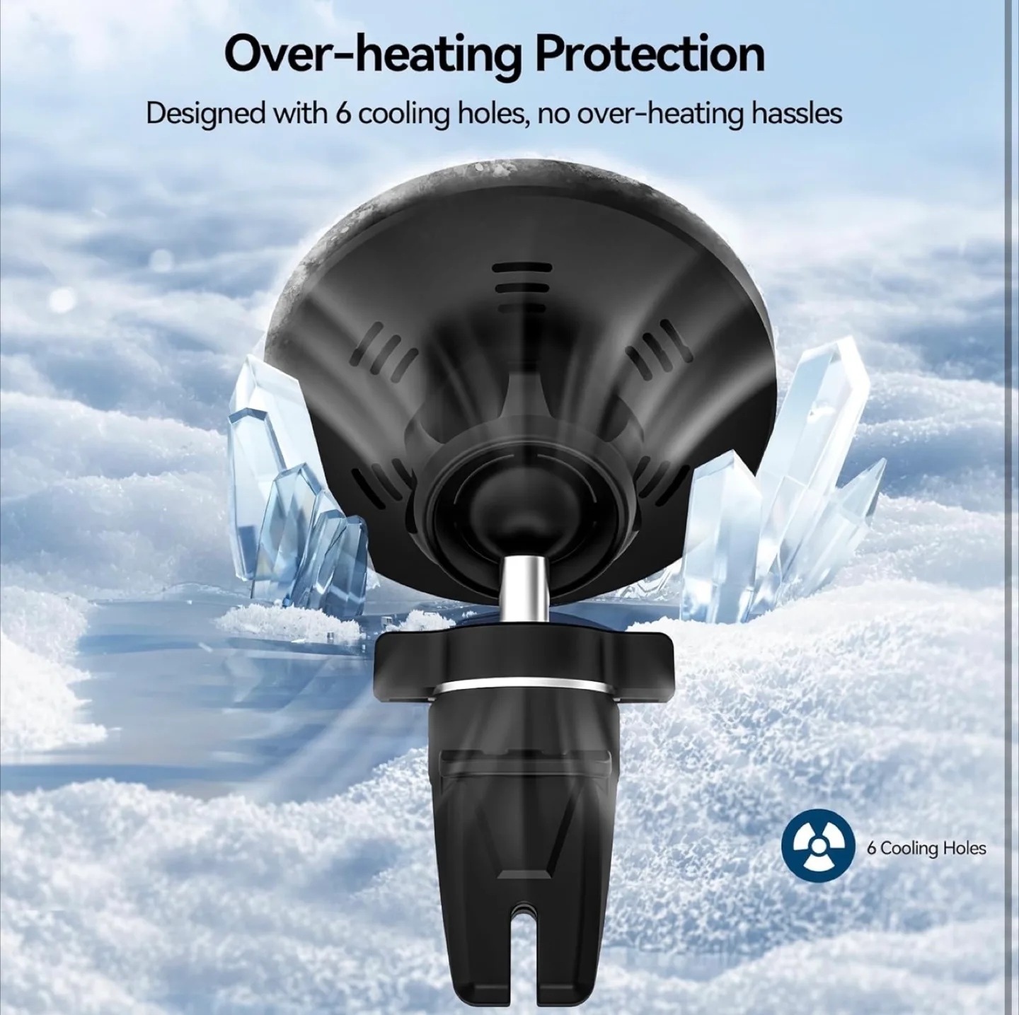 Lecork 15W Magnetic Wireless Car Charger with RGB Lighting image indicator(9)