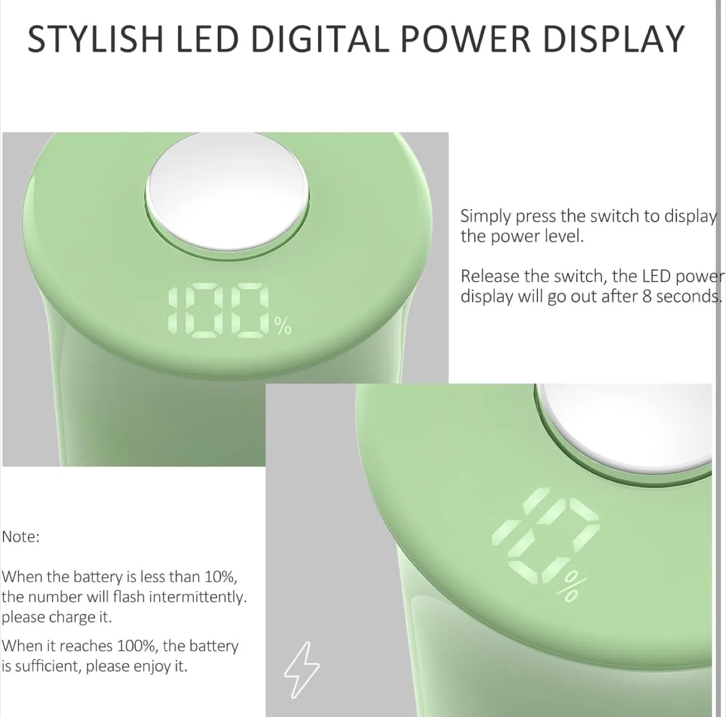 Zadeelar Electric Salt and Pepper Grinder Set - Rechargeable image indicator(6)