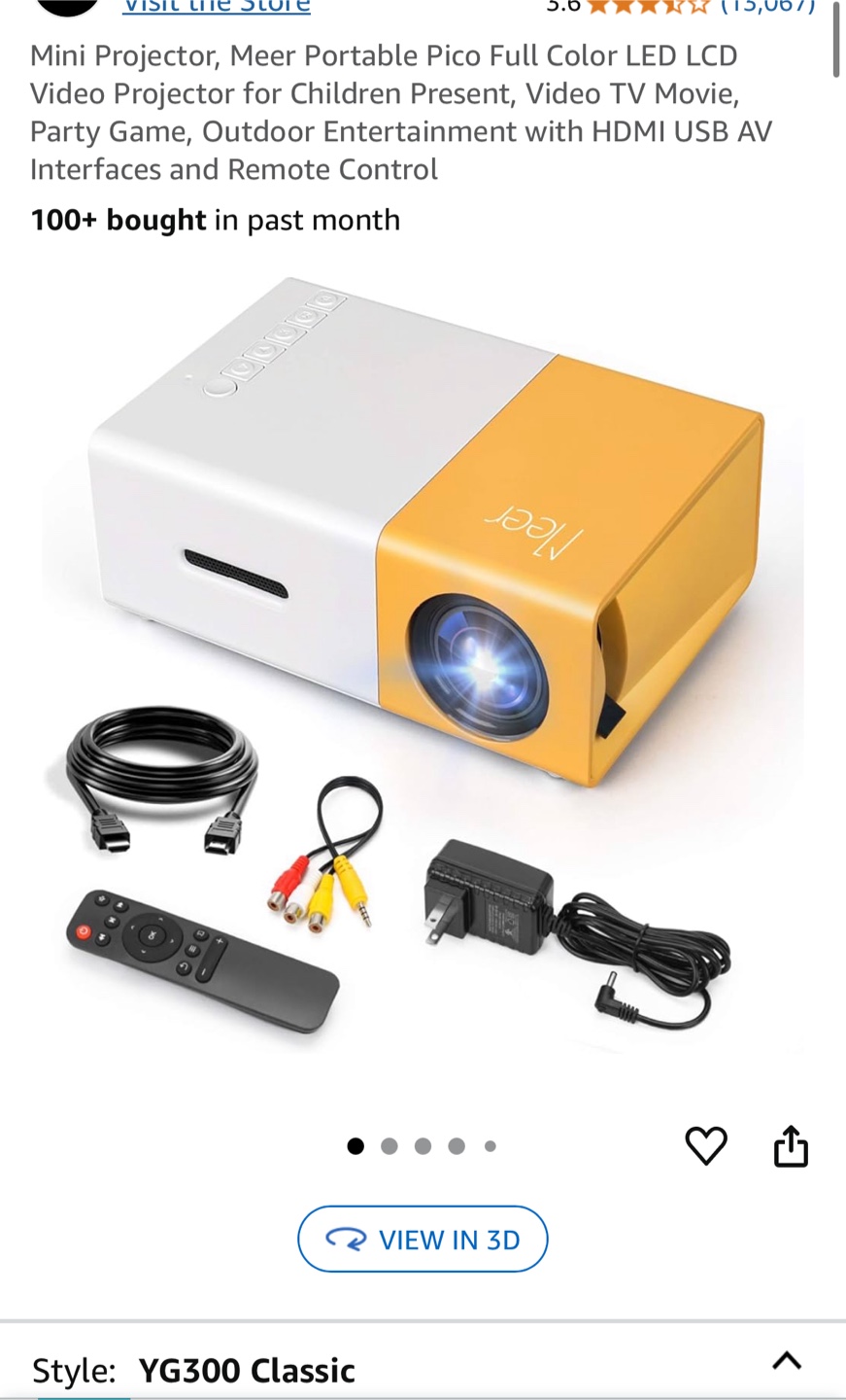 YG300 Classic Mini Projector, Portable Pico Projector - photo 2