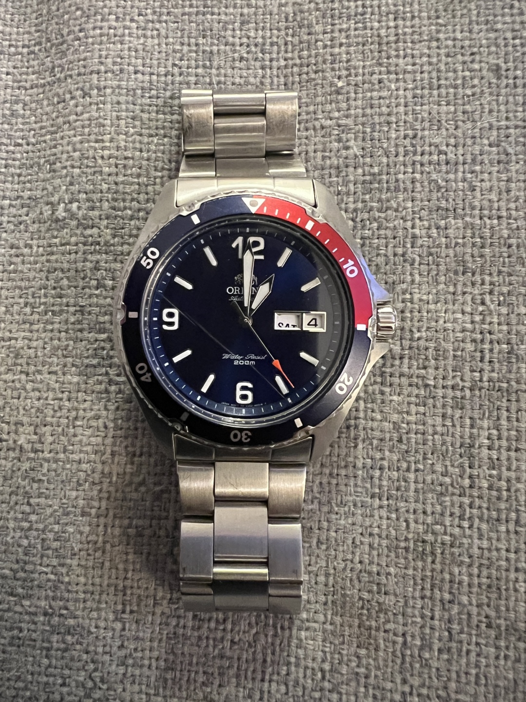 Orient Men's Blue Dial Stainless Steel Watch
