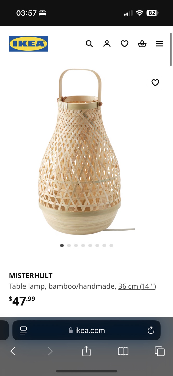 IKEA MISTERHULT Bamboo Table Lamp - photo 2