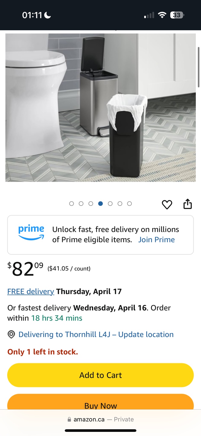 Kohler 6-Liter Stainless Steel Step Trash Can - photo 2