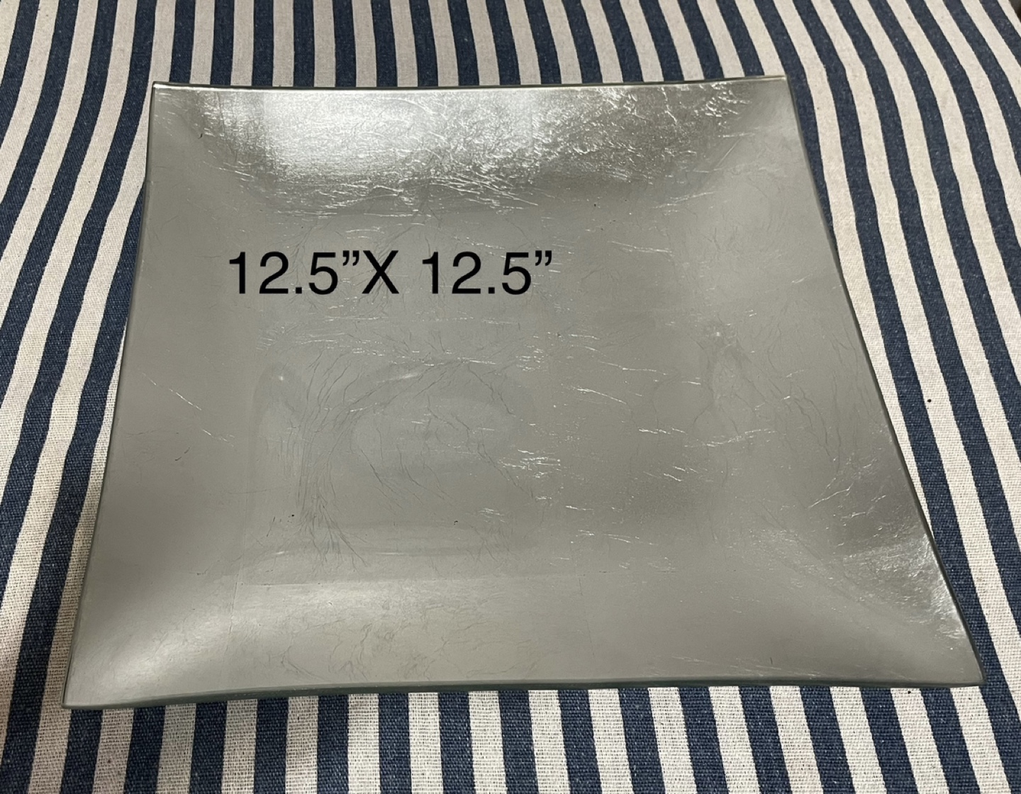 Silver Glass Decorative Tray 🧡
