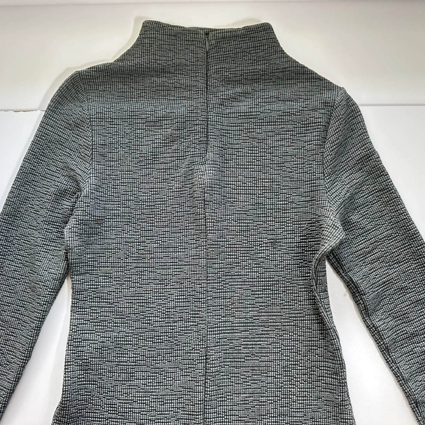 French Connection Ribbed Bodycon Mock Neck Green Maxi Dress 6 image indicator(5)