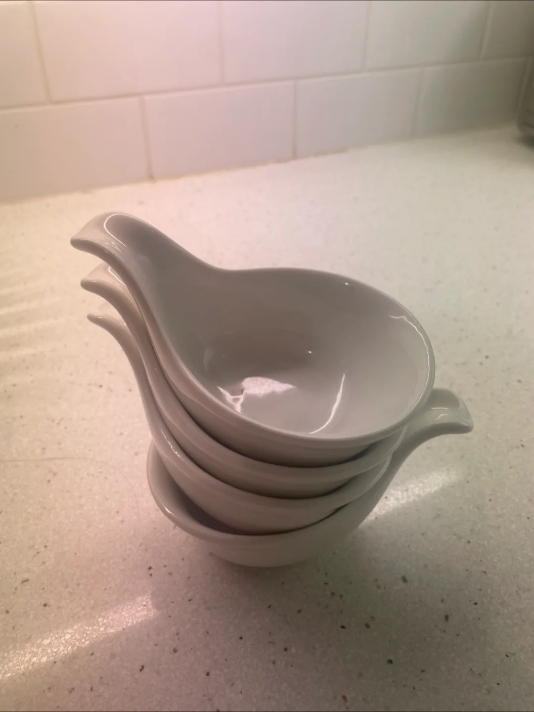 Set of four white porcelain ramekins thumbnail