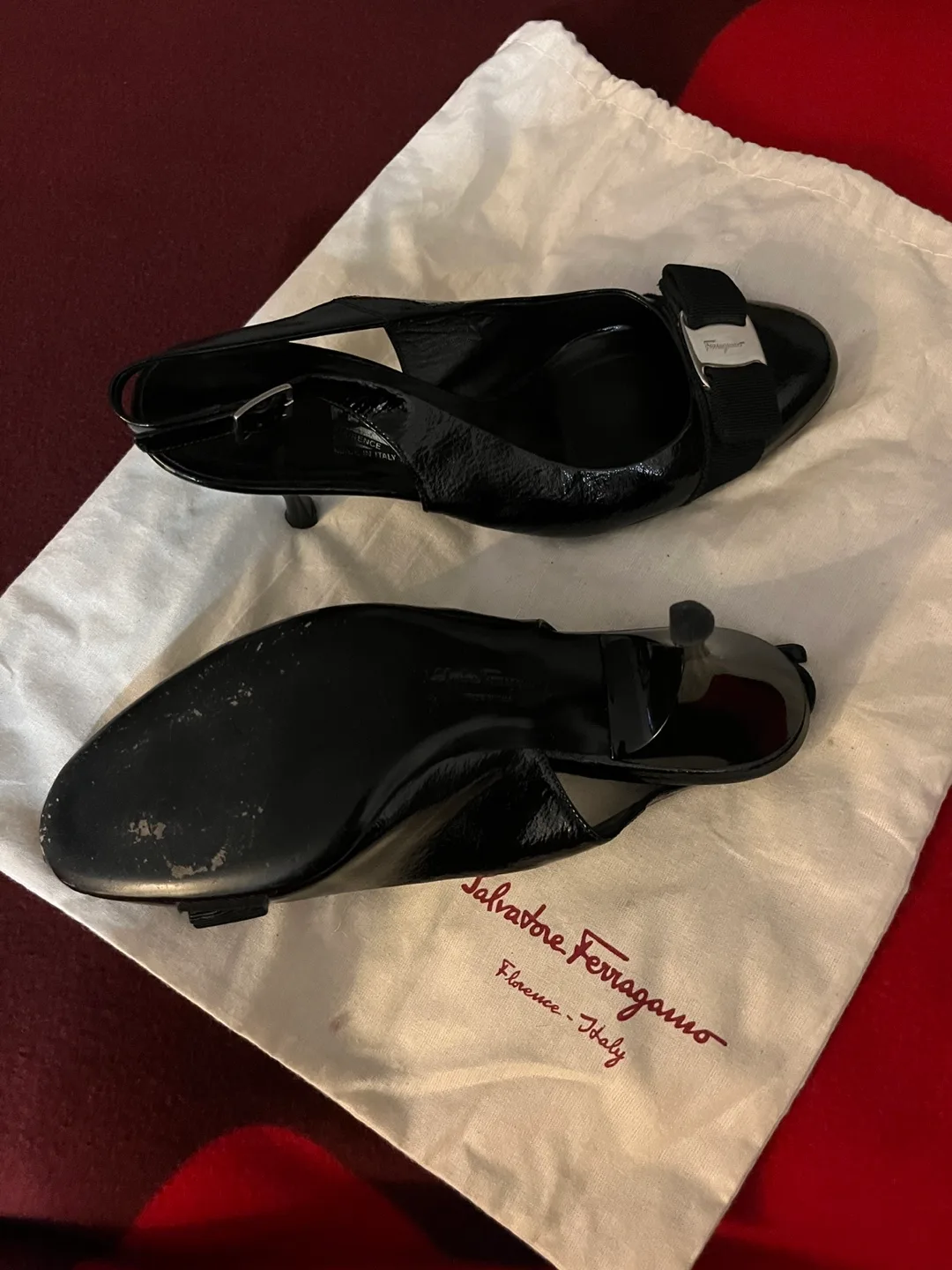 Salvatore Ferragamo Black Slingback Heels image indicator(3)