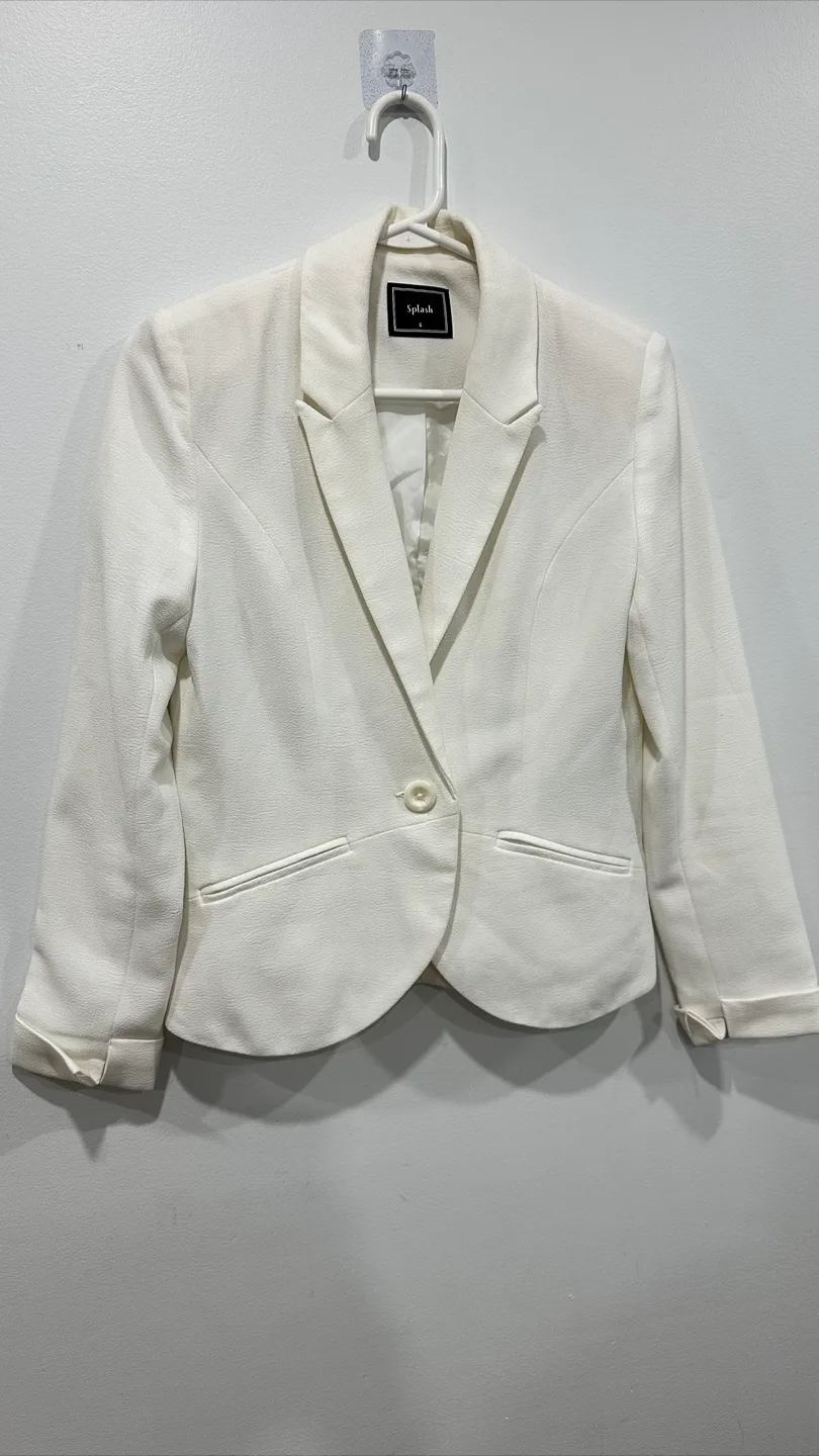 Women's Primark Black Pants and Skirt Set, White blazer