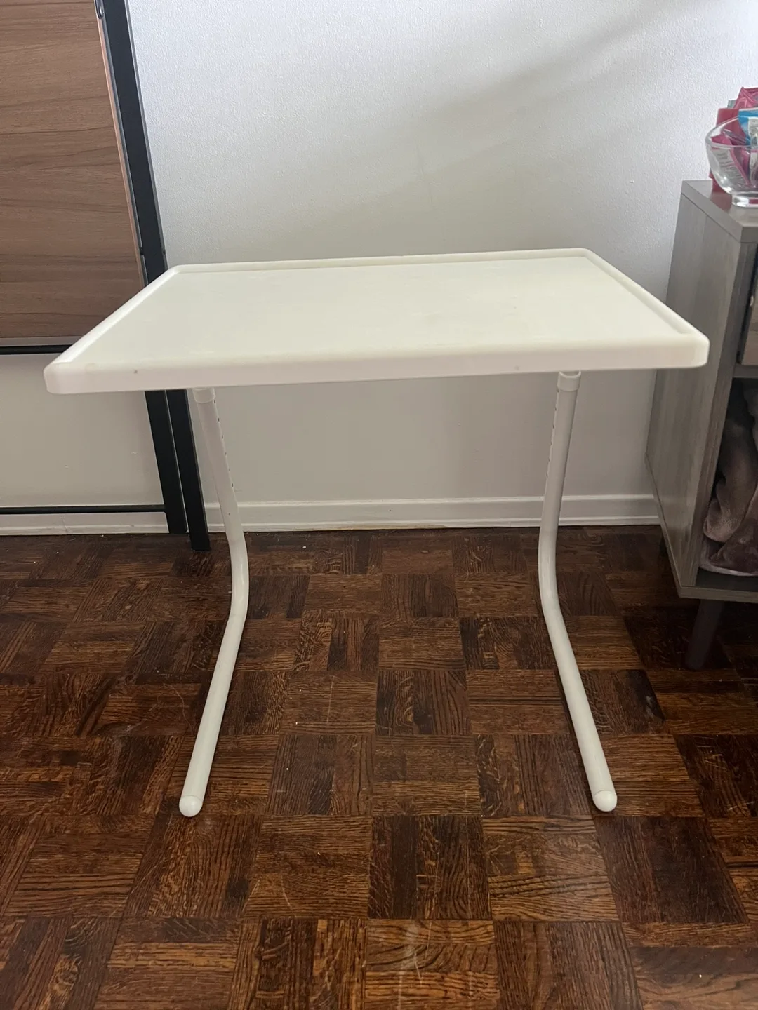 Adjustable White TV Tray Table thumbnail