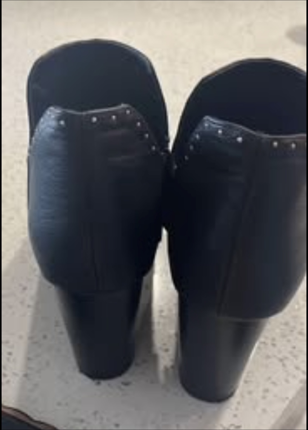 Black Leather Peep-Toe Booties #free cycle - photo 2