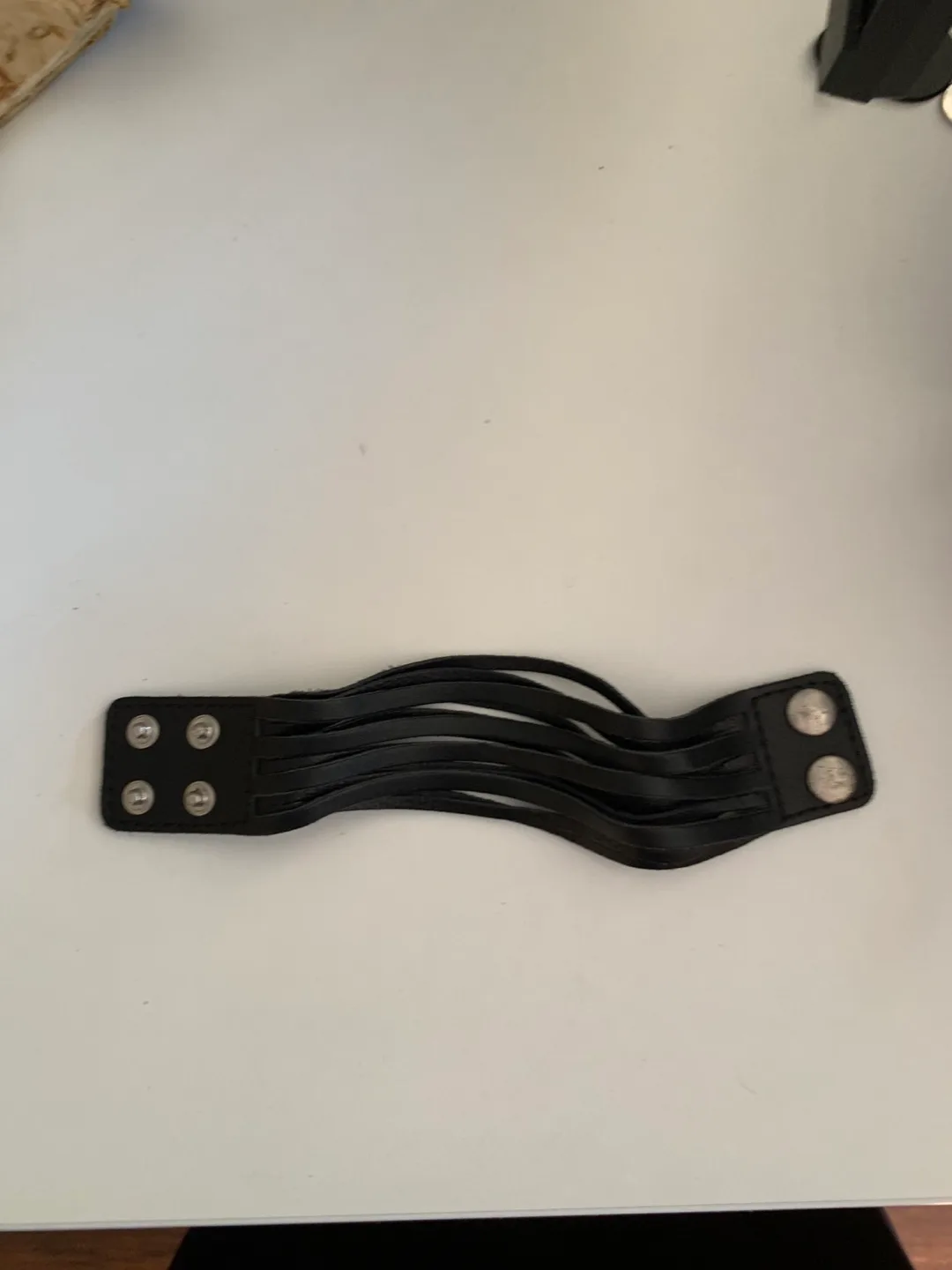 Black Leather Wrap Bracelet thumbnail