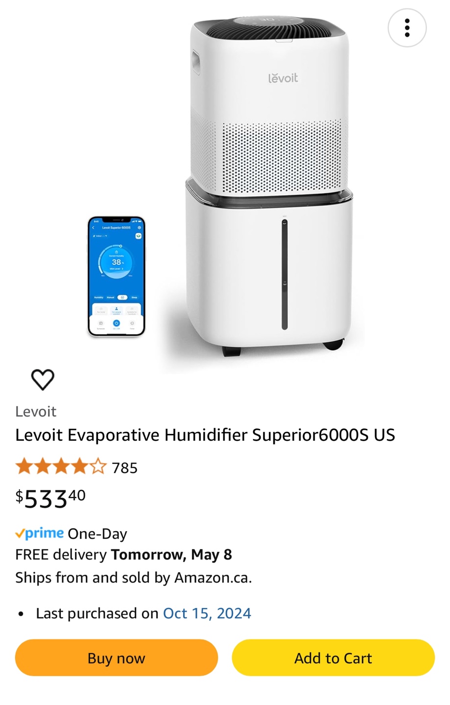 Levoit Evaporative Humidifier Superior6000S - photo 2