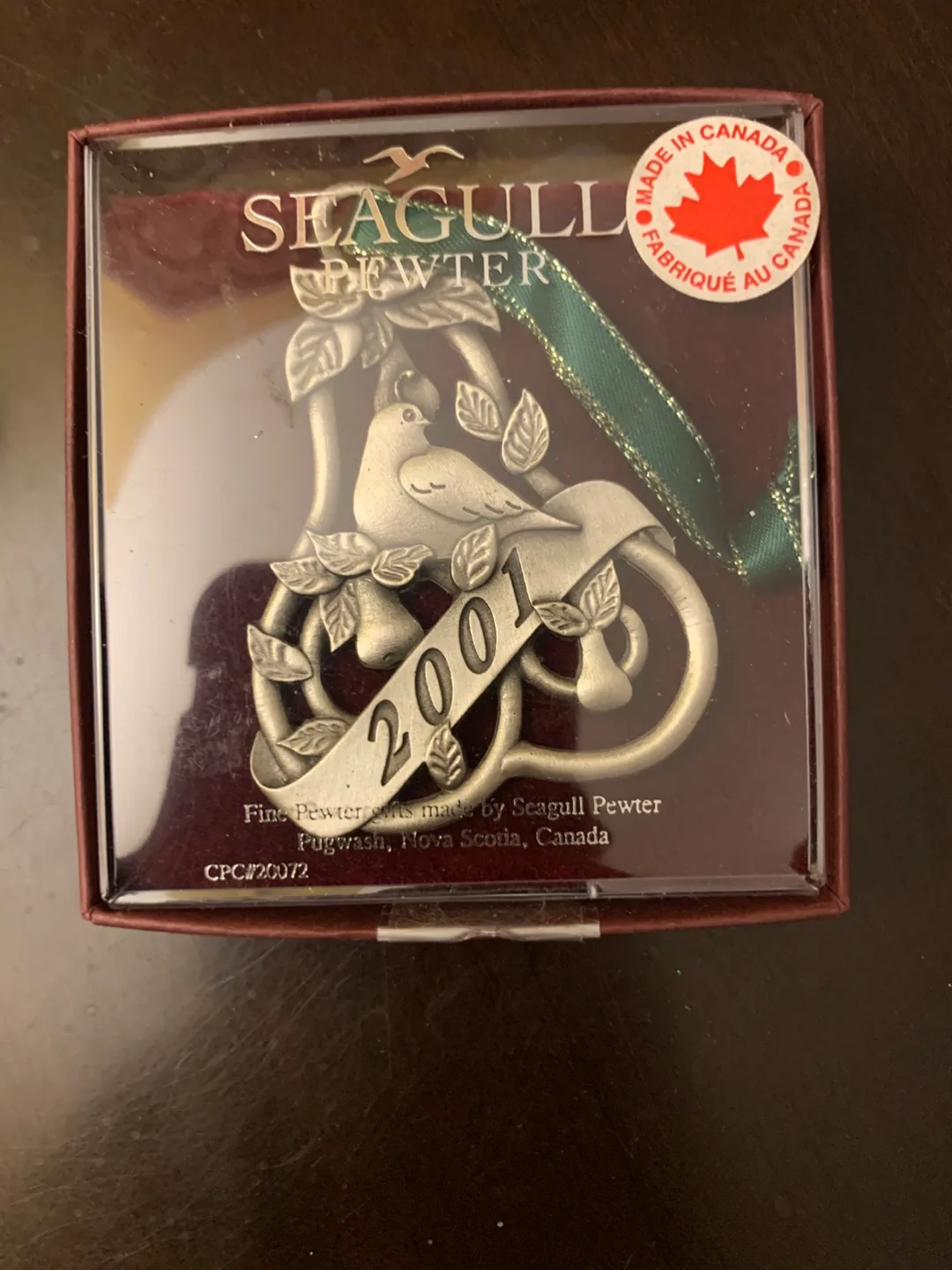 Seagull Pewter 2001 Dove Ornament thumbnail