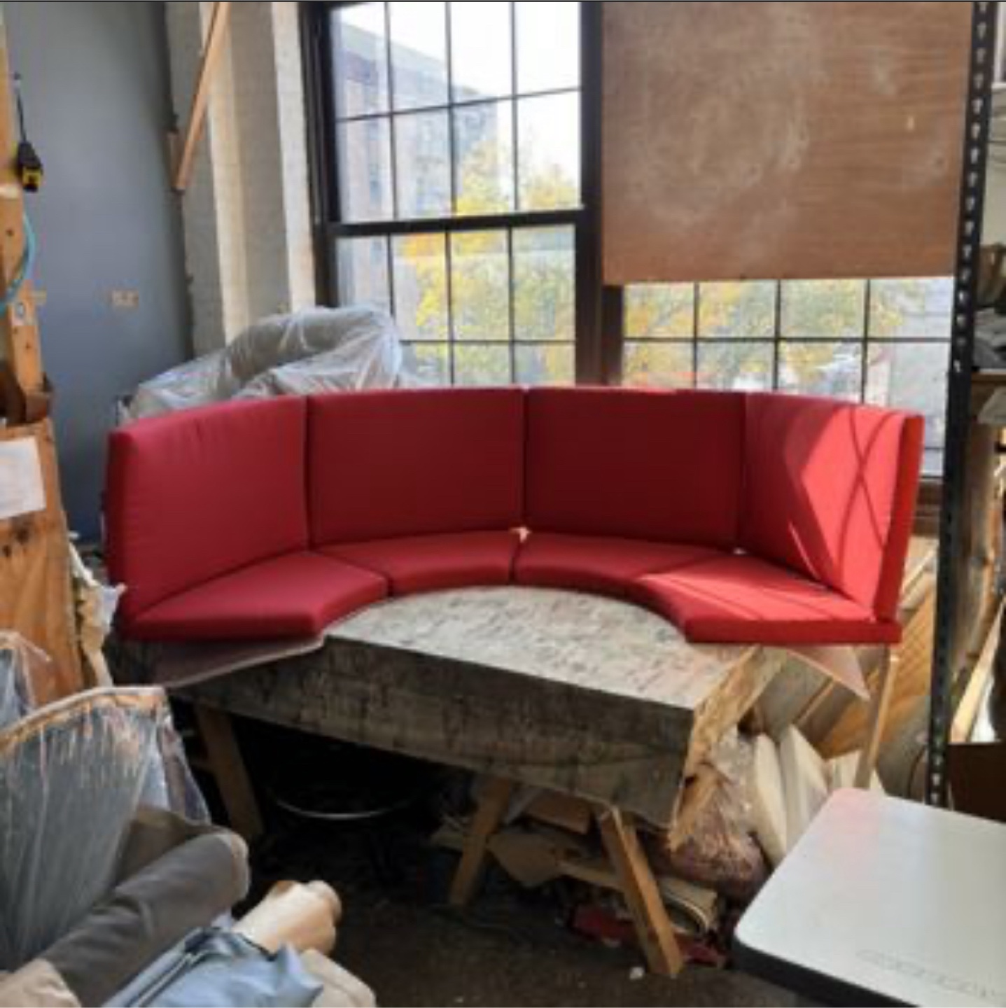 Reupholstery shop plastic cover repair refinishing