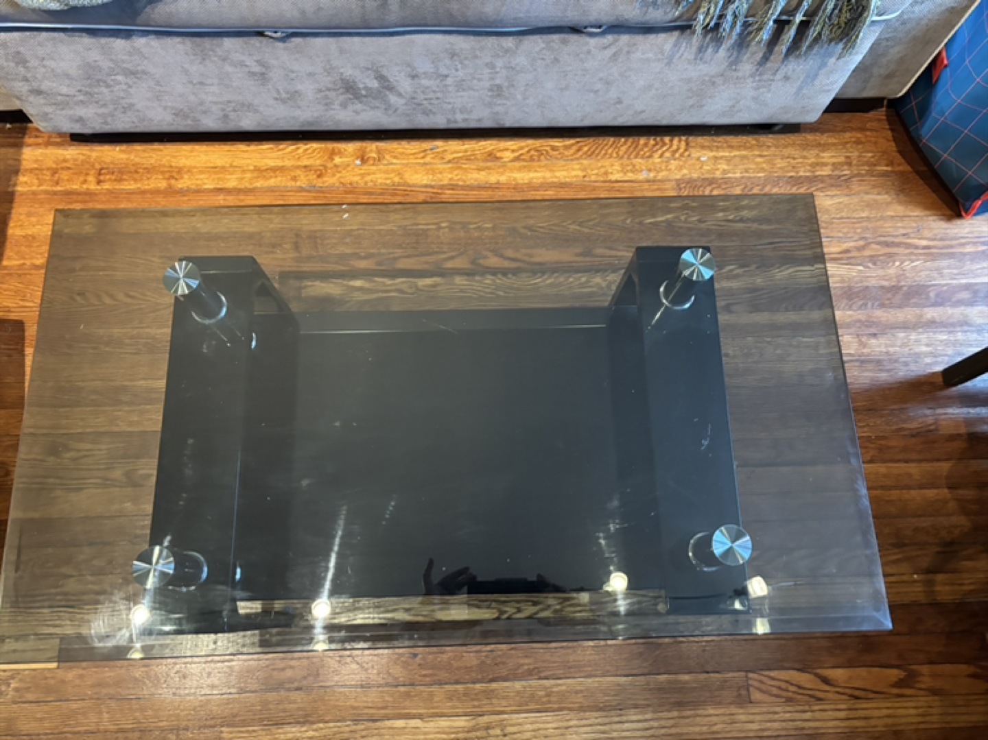 Black Glass Coffee Table with Tempered Glass Top - photo 2