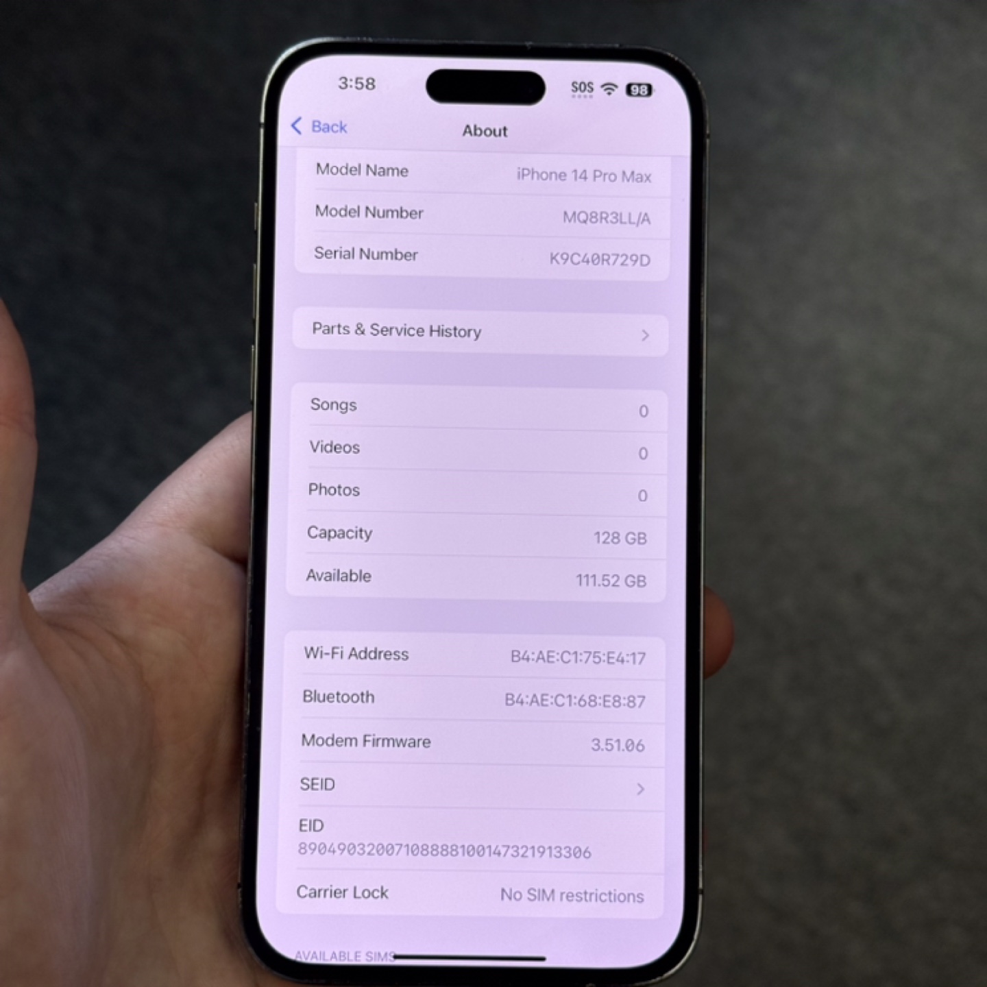 iPhone 14 Pro Max - Purple - 128GB Unlocked - photo 3