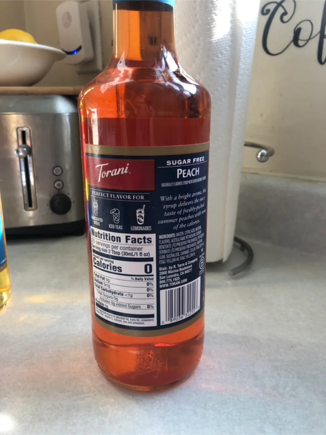 Torani Sugar Free Peach Flavoured Syrup image indicator(2)