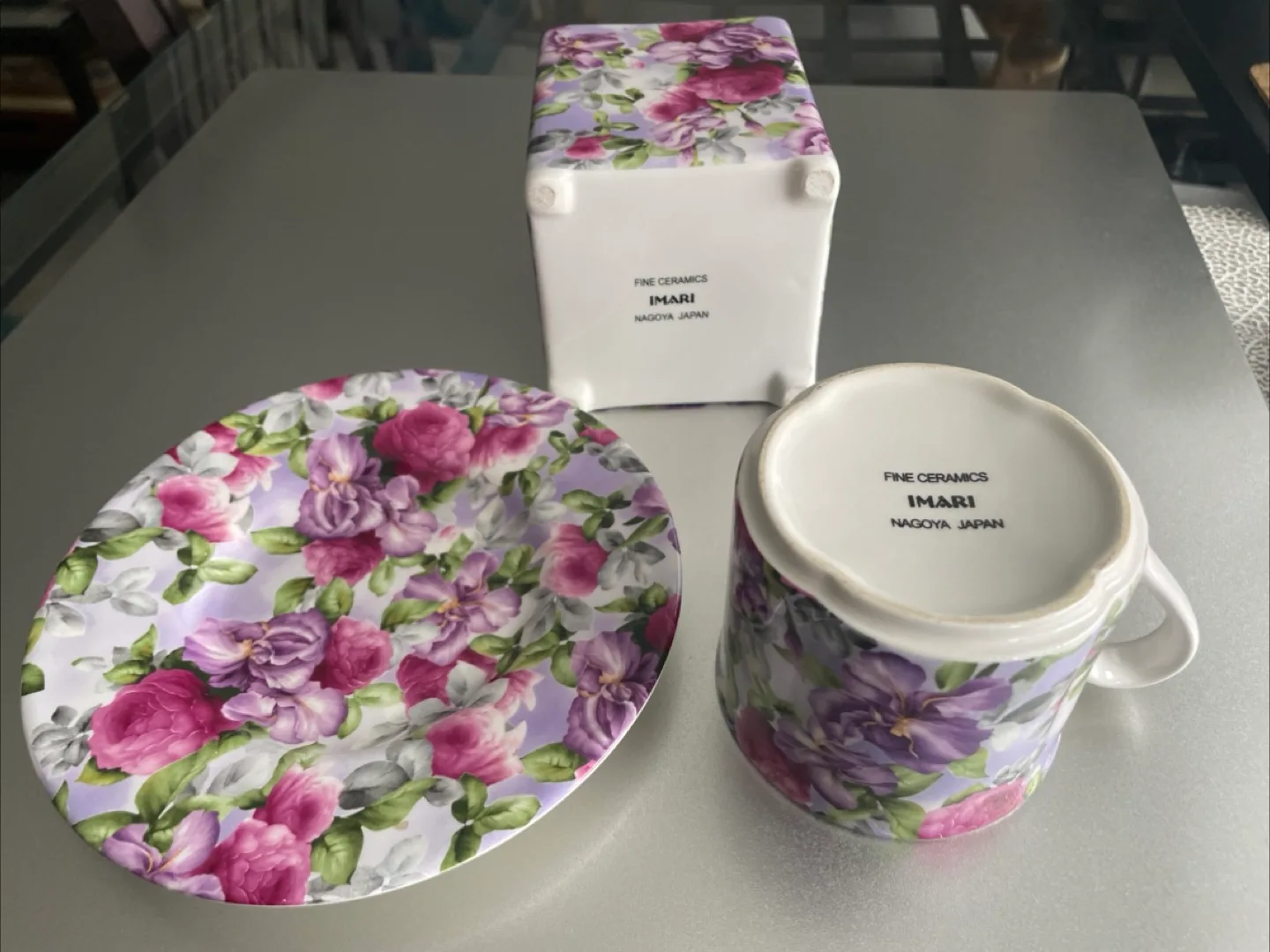 NEW Fine Ceramics Cup, Saucer and Sugar Container Set image indicator(2)