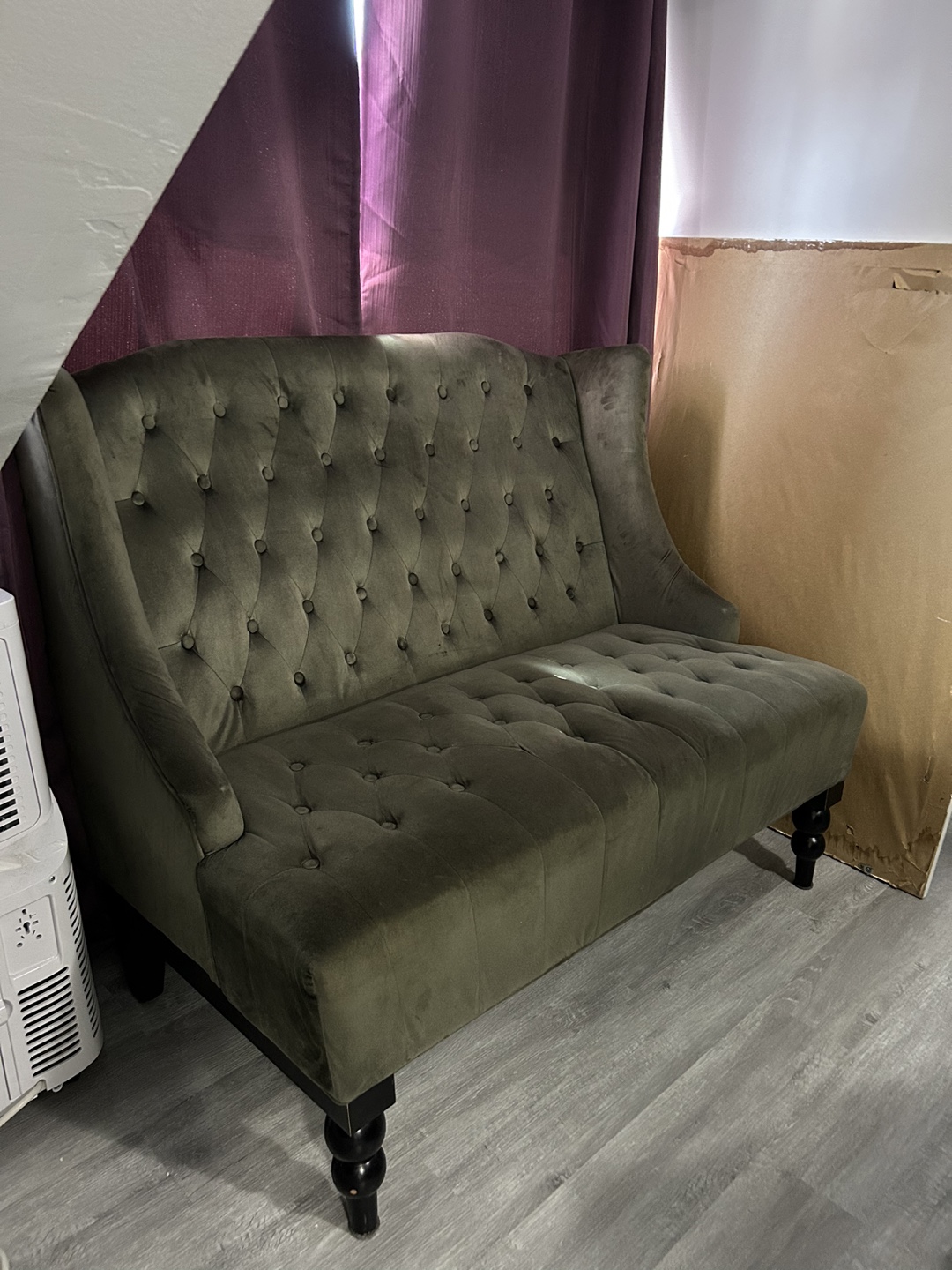 Green Velvet Loveseat