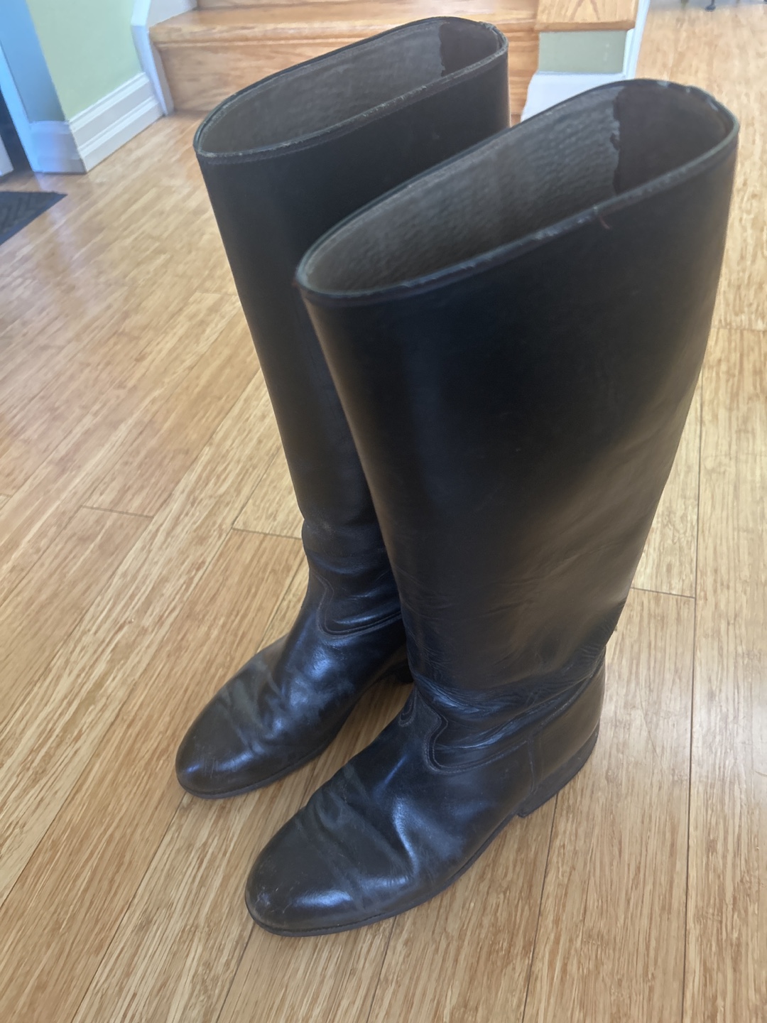 Black Leather Riding Boots