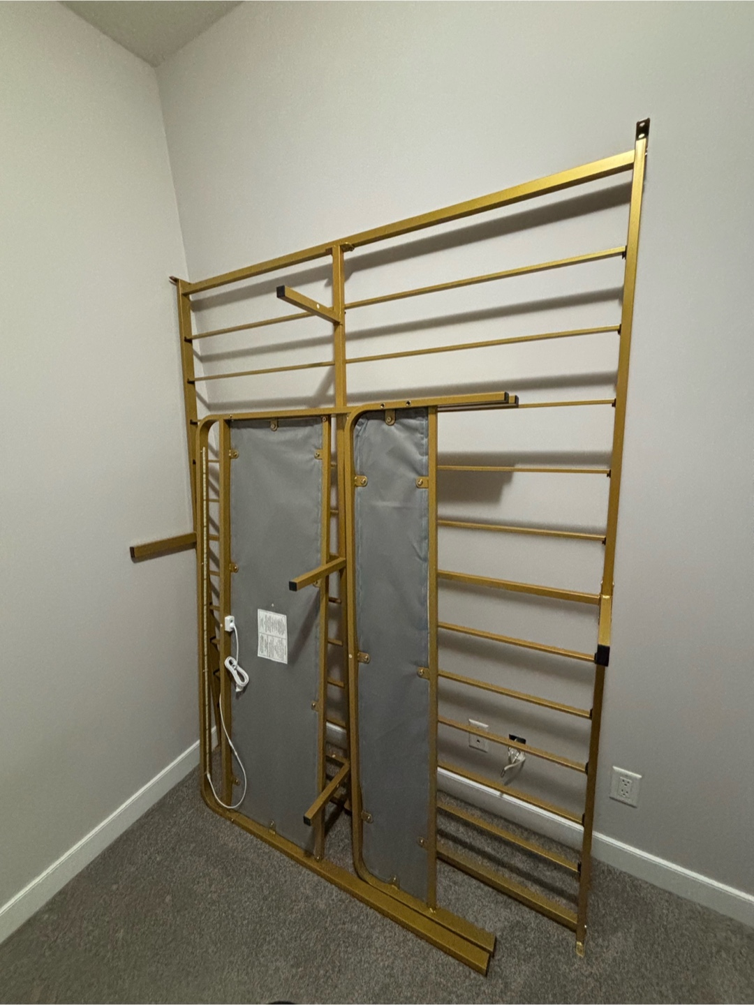 Queen Size Metal Bed Frame with LED Headboard - Gold - photo 3
