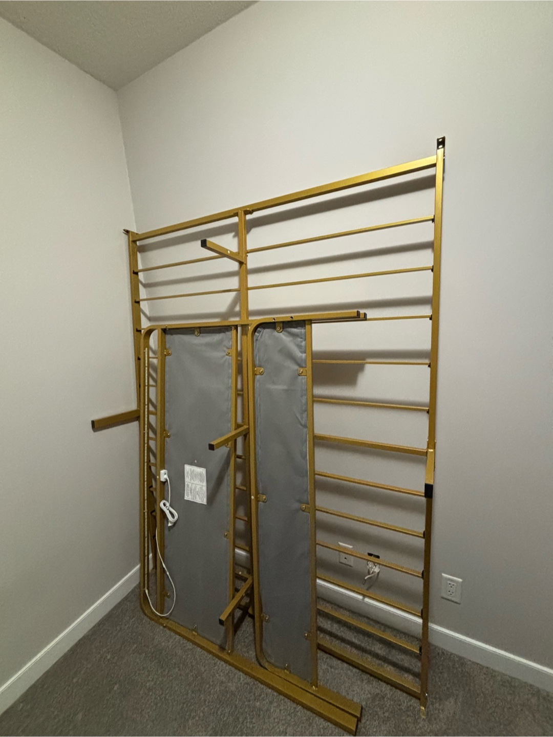 Queen Size Metal Bed Frame with LED Headboard - Gold
