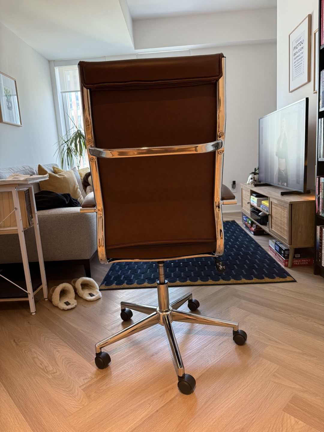 Brown Leather Office Chair - photo 3
