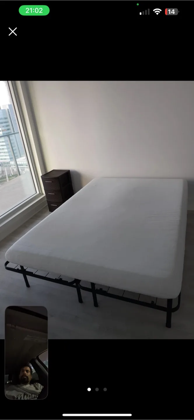 Foldable Metal Bed Frame with Mattress image indicator(3)