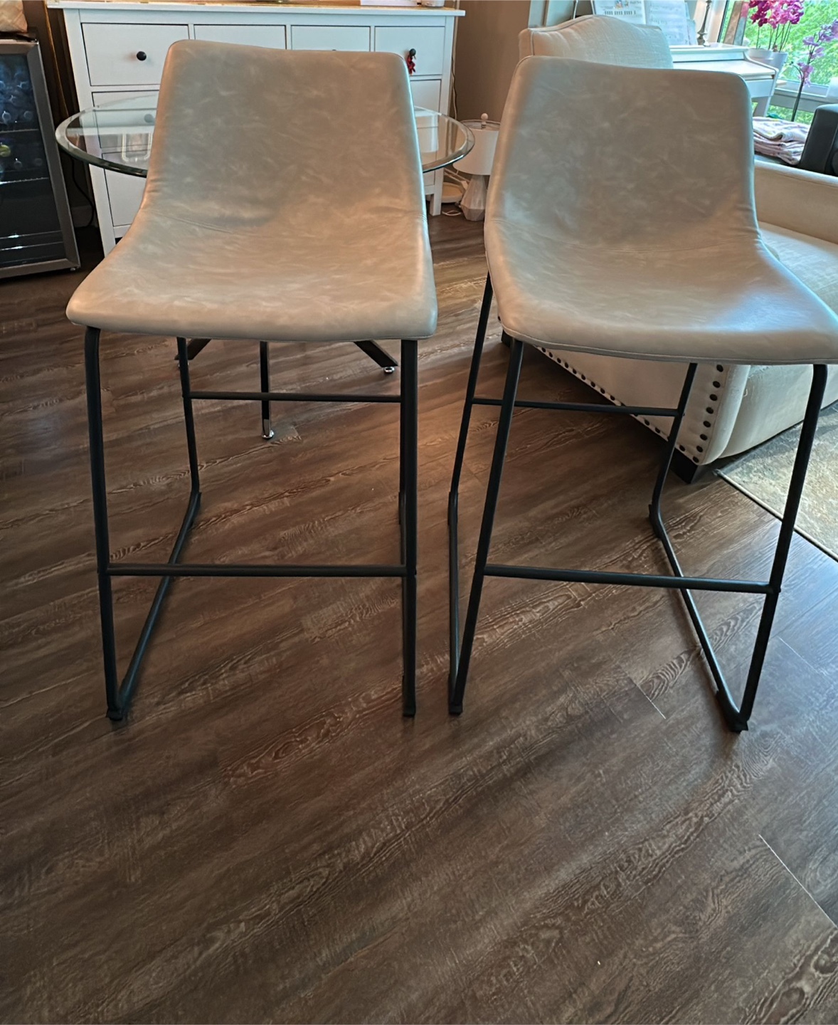 Pair of Grey Counter Height Stools