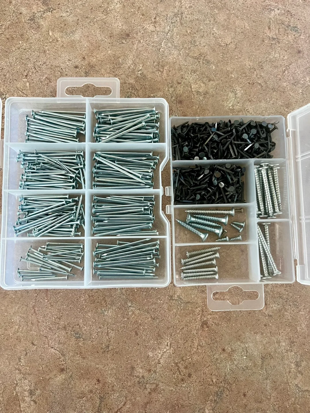 Two box of assorted nails and screws thumbnail