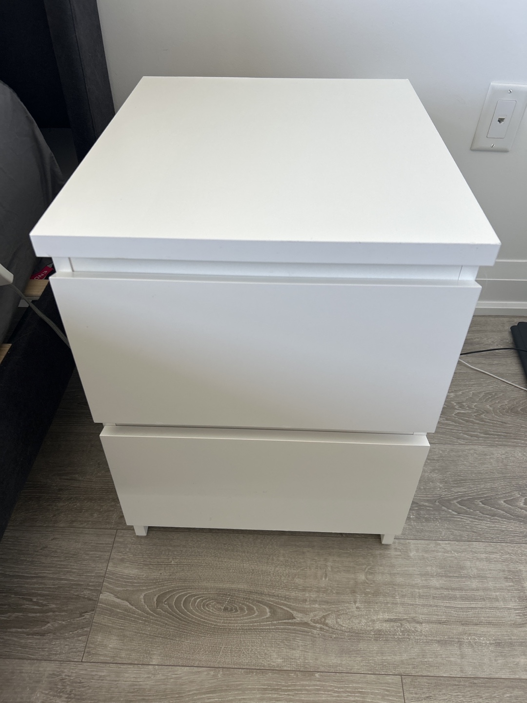 White Two-Drawer Nightstand