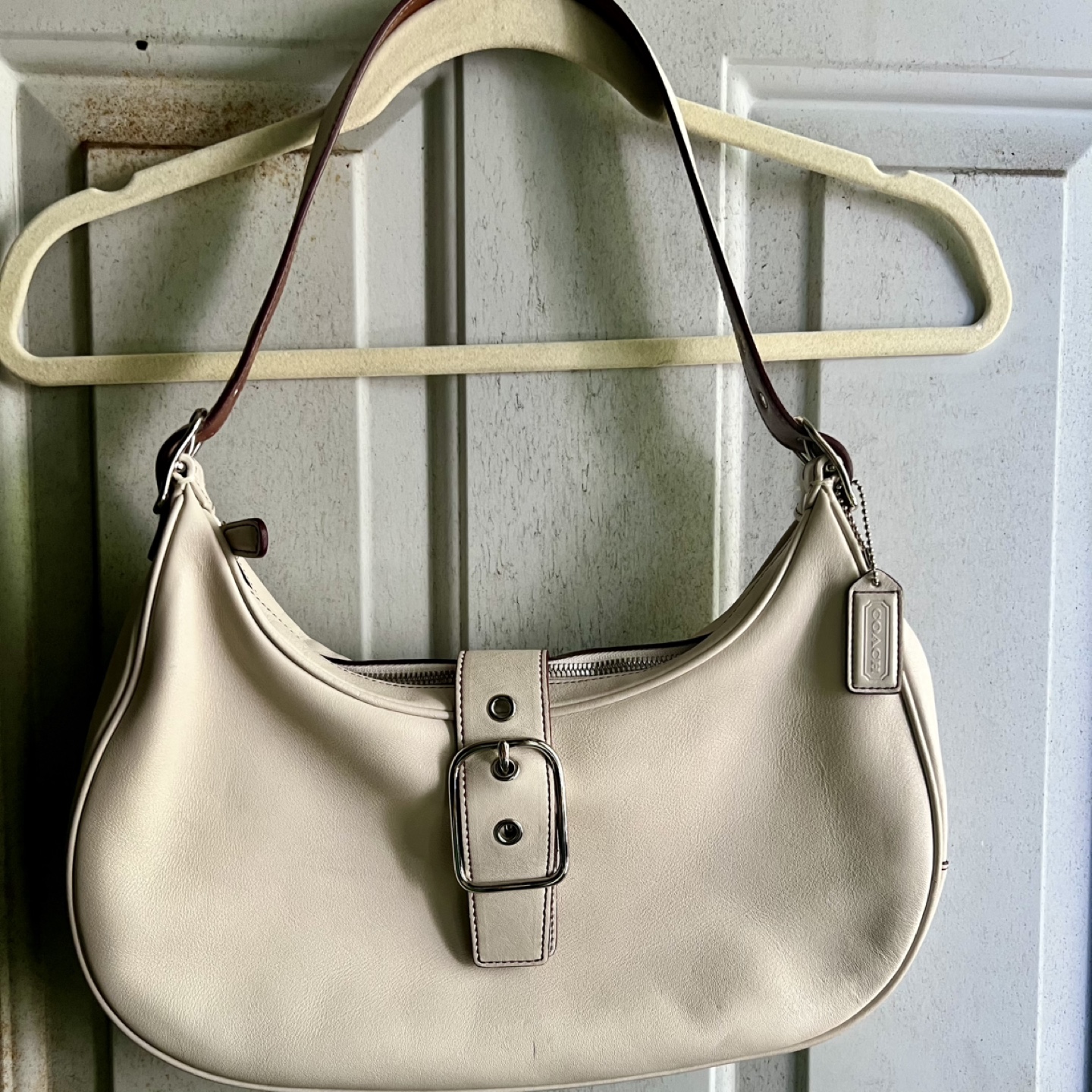 Coach Cream Leather Hobo Bag