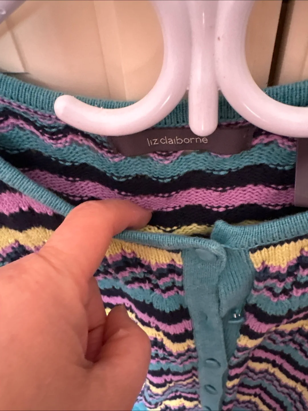 Liz Claiborne Women's Striped Cardigan Sweater image indicator(3)