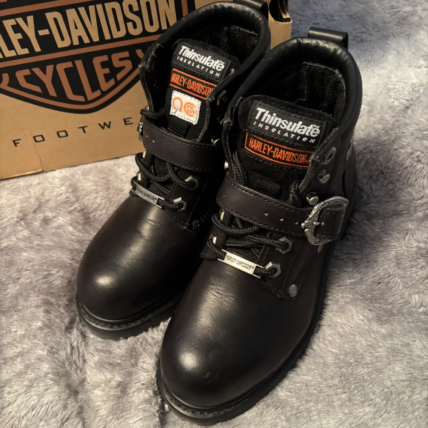 Harley-Davidson Women's  Black leather Boots  size 5 - photo 4