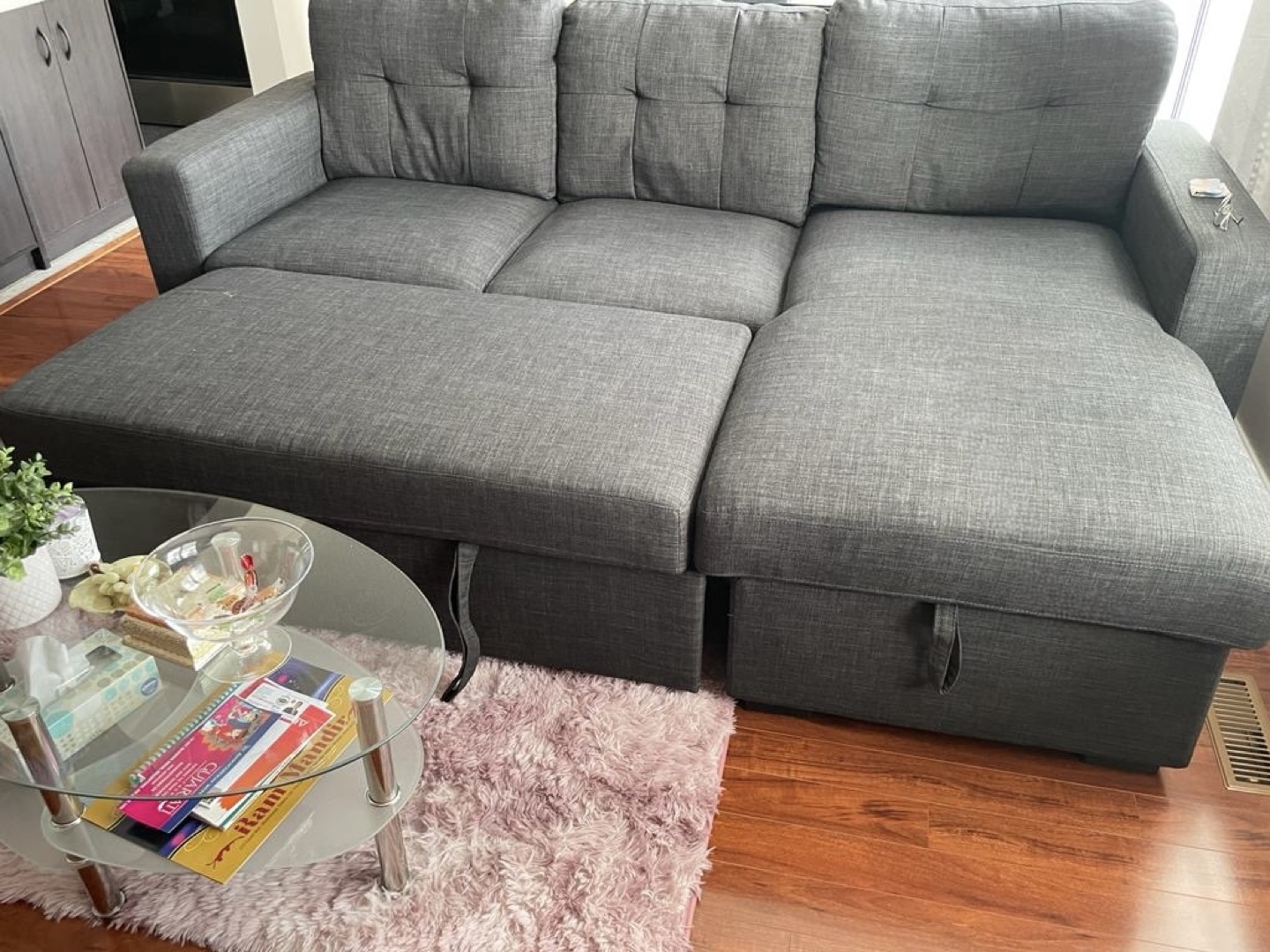 Grey Sectional Sofa with Storage - photo 4
