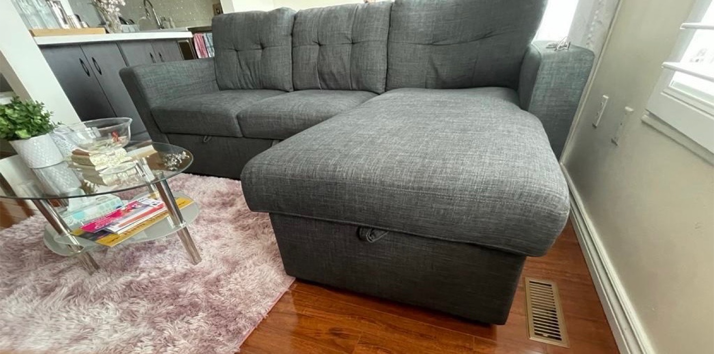 Grey Sectional Sofa with Storage - photo 2