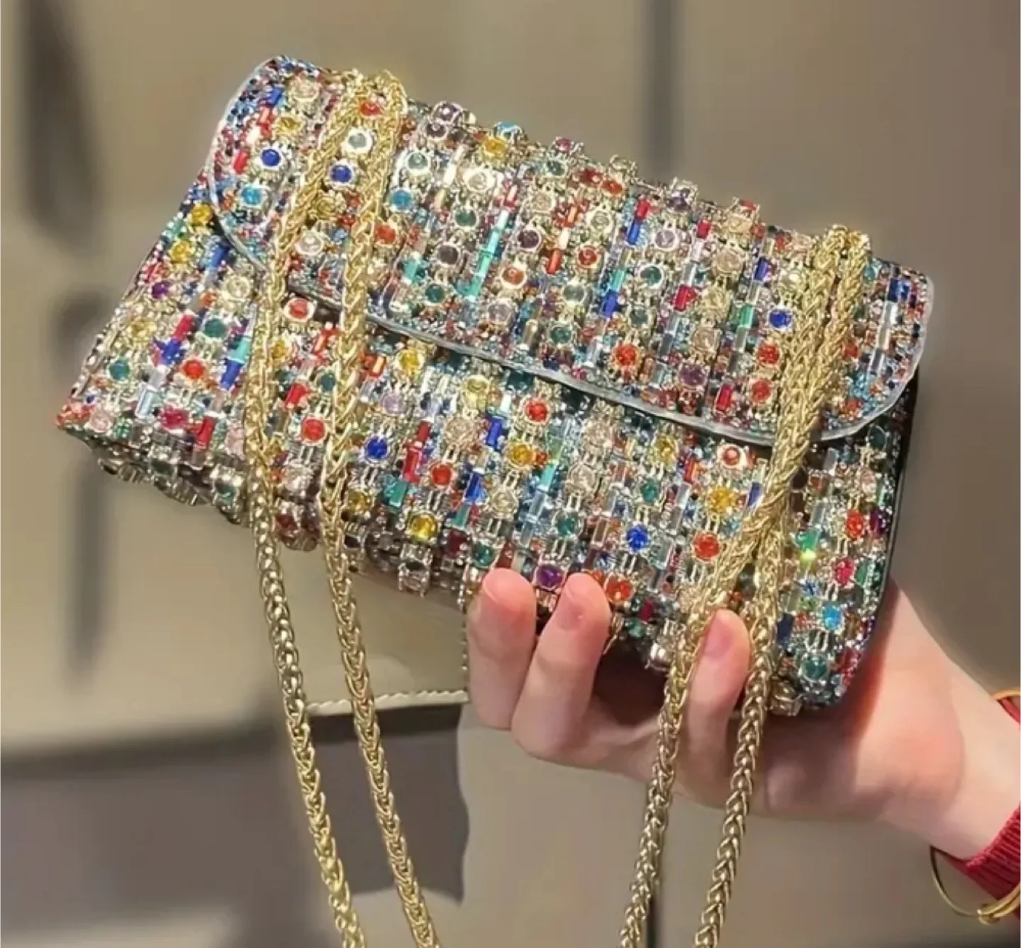 Multicoloured Crystal Crossbody Bag image indicator(3)